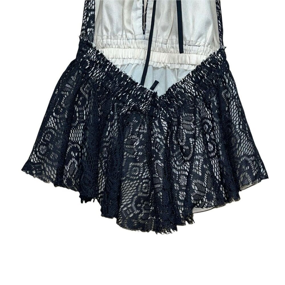 DO+BE Lace Corset Front Halter Top Black Ivory Dress Women's Size Small - Picture 5 of 8